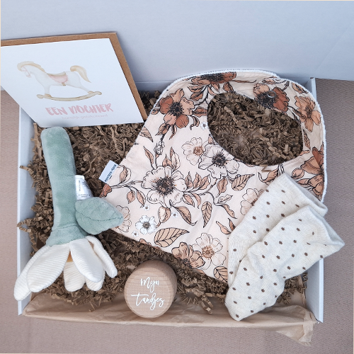 Kraamcadeau meisje rammelaar bloem wit - Afbeelding 7