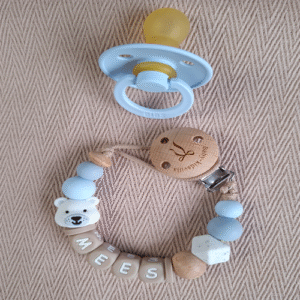 Speenkoord met naam jongen ijsbeer winter