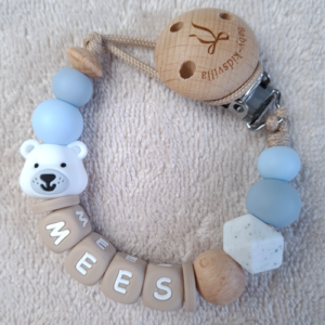 Speenkoord met naam jongen ijsbeer winter