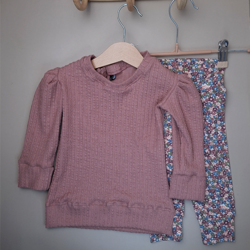 Sweater ballonmouw ruffle koraal - Afbeelding 3