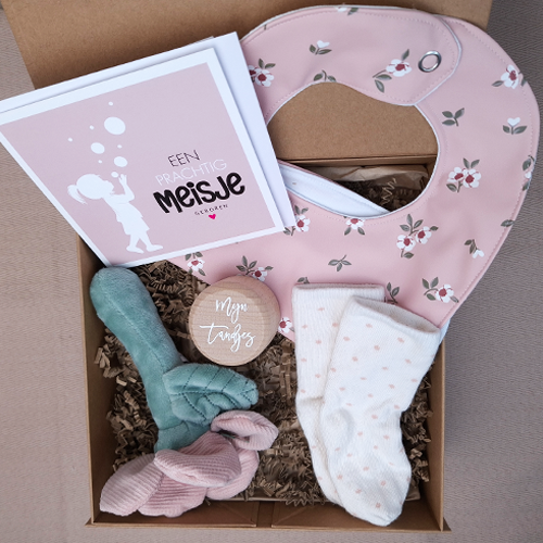 Kraamcadeau meisje rammelaar bloem roze - Afbeelding 7