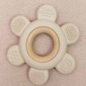Siliconen bijtspeelgoed  puffy bloem creme