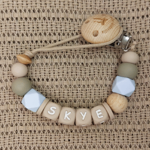 Speenkoord met naam beige