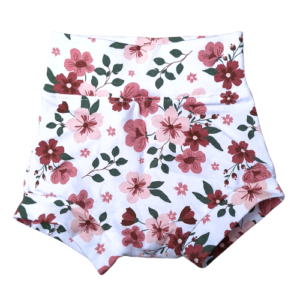 Baby short belly bummie bloemen koraal