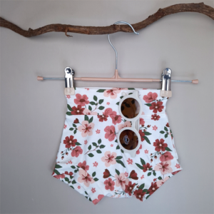 Baby short belly bummie bloemen koraal