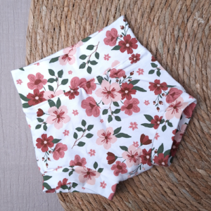 Baby short belly bummie bloemen koraal