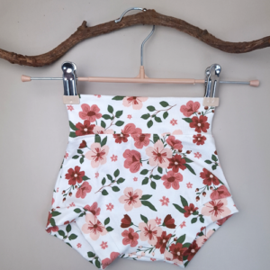 Baby short belly bummie bloemen koraal