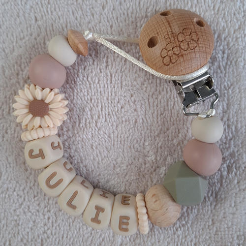 Speenkoord met naam meisje daisy creme - Afbeelding 2
