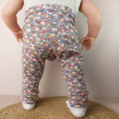 Babybroekje legging bloemen mauve - Afbeelding 4
