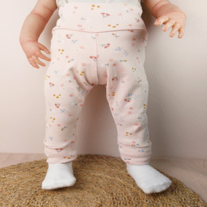Babybroekje legging kleine bloemen roze