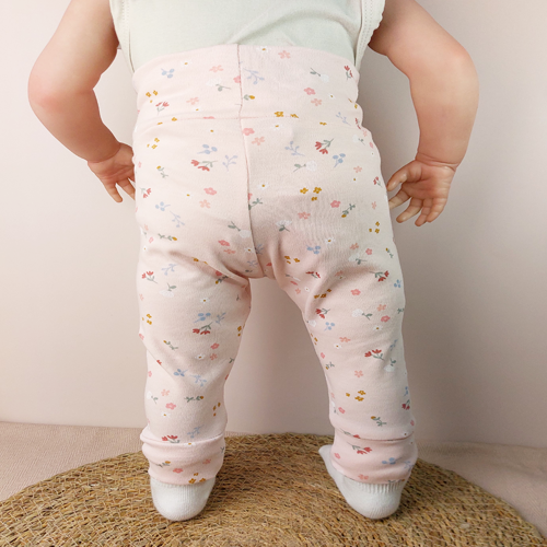 Babybroekje legging kleine bloemen roze - Afbeelding 4