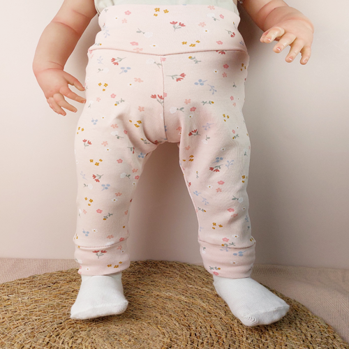 Babybroekje legging kleine bloemen roze - Afbeelding 3