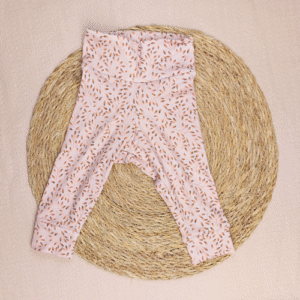Babybroekje legging blaadjes roze