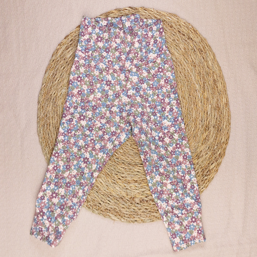 Babybroekje legging bloemen mauve