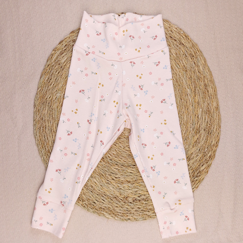 Babybroekje legging kleine bloemen roze