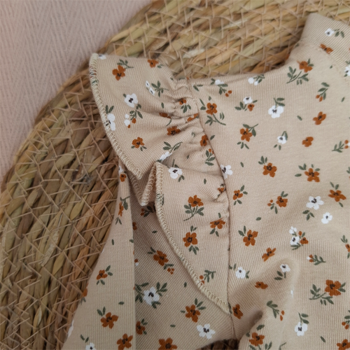 Overslagshirtje kleine bloemen beige - Afbeelding 2