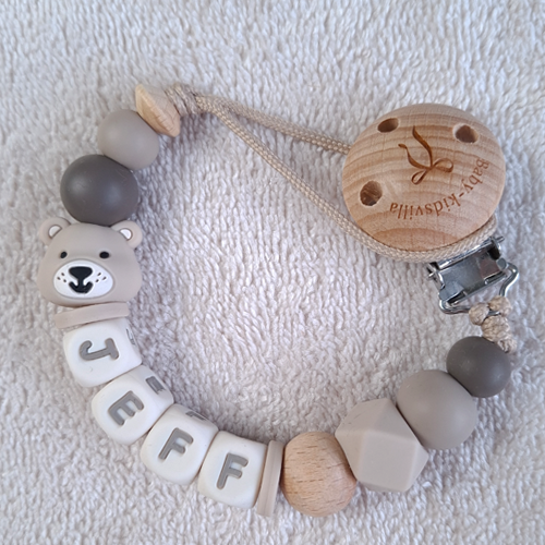 Speenkoord met naam jongen beer turf