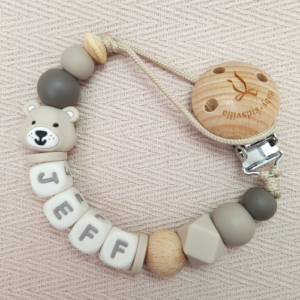 Speenkoord met naam jongen beer turf