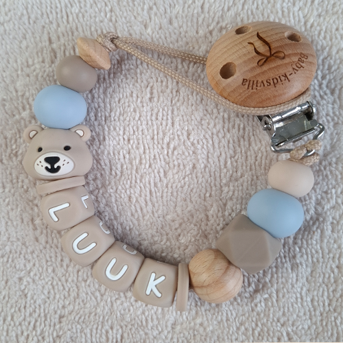 Speenkoord met naam jongen beer waterdamp - Afbeelding 2