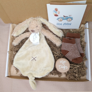 Brievenbus kraamcadeau jongen happy horse beige