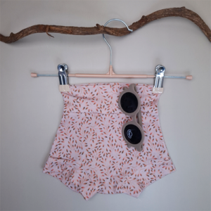 Baby short belly bummie leaves oudroze
