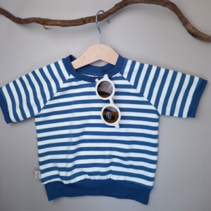 Shirt raglan streep indigo blauw