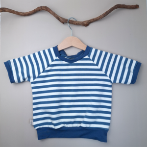 Shirt raglan streep indigo blauw
