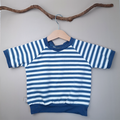 Shirt raglan streep indigo blauw