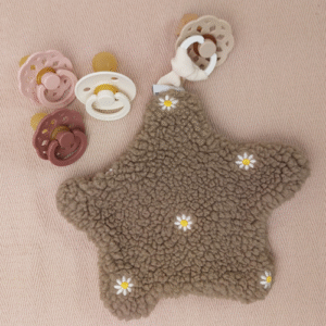 Speendoekje ster embroidery bloemen