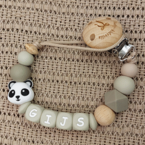 Speenkoord met naam jongen pandabeer