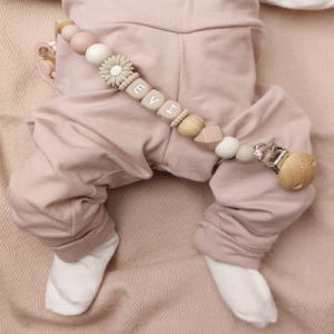 Speenkoord met naam meisje daisy beige