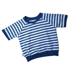 Shirt raglan streep indigo blauw
