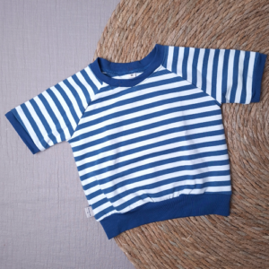 Shirt raglan streep indigo blauw