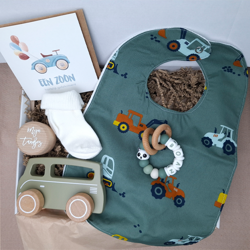 Kraamcadeau met naam jongen autobus slab XL - Afbeelding 4