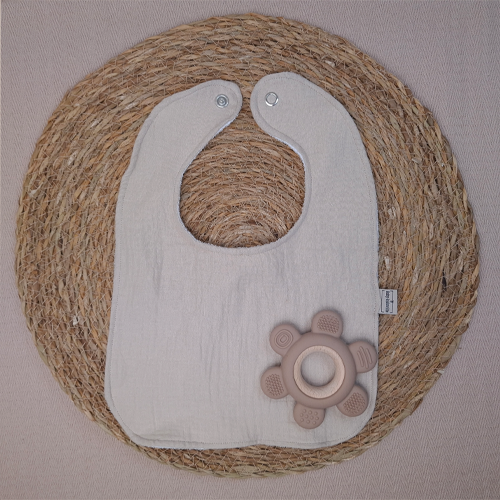 Kwijlslab hydrofiel beige