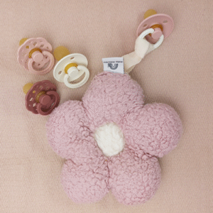 Speendoekje bloem teddy roze