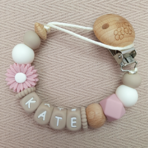 Speenkoord met naam meisje daisy bloesem