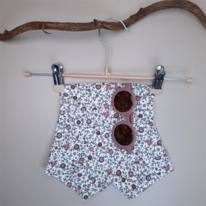 Baby short belly bummie bloemen bordeaux