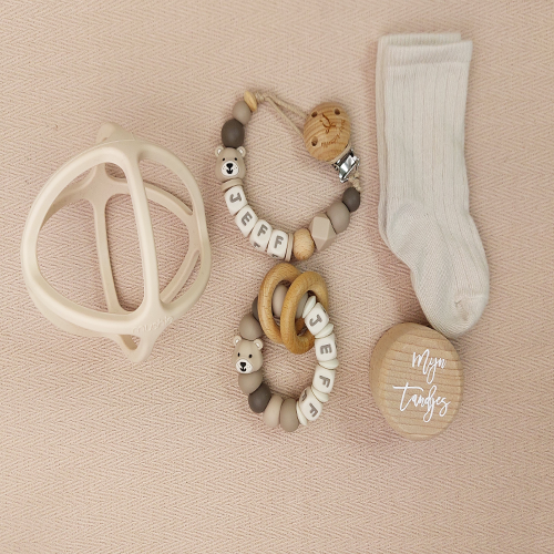 Kraamcadeau met naam jongen bijtspeelgoed bal - Afbeelding 4