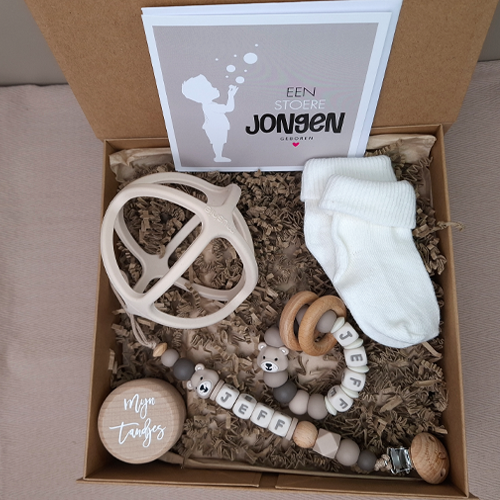 Kraamcadeau met naam jongen bijtspeelgoed bal - Afbeelding 5
