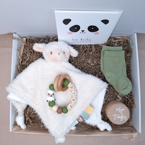 Kraamcadeau jongen knuffeldoekje schaap - Afbeelding 3