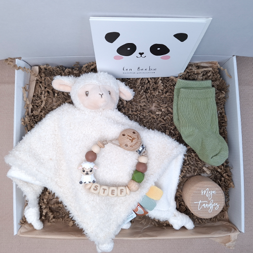 Kraamcadeau jongen knuffeldoekje schaap - Afbeelding 4