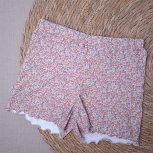 Short ruffle bloemen roze paars