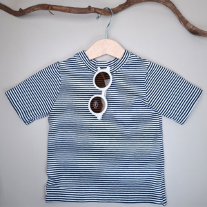 T- shirt mini streep donker blauw