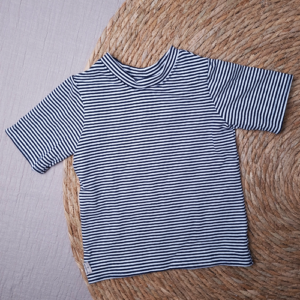 T- shirt mini streep donker blauw