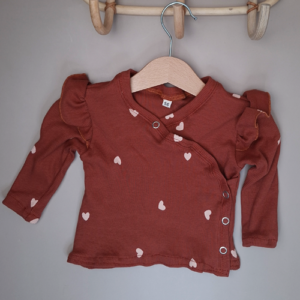 Overslag shirtje hartjes terra