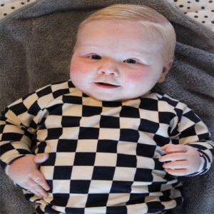 Sweater raglan ruit blauw