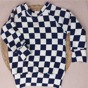 Babyshirtje raglan sweater ruit blauw