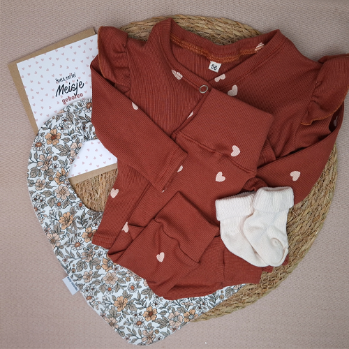 Brievenbus kraamcadeau babyslab trendy bloemen - Afbeelding 2