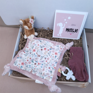 Kraamcadeau meisje little dutch speendoekje hert roze